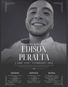 Edison Peralta, McKinney, TX Cause Of Death, Obituary