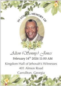 Mr. Alton “Sonny”Jones, Carrollton, Ga Cause Of Death, Obituary